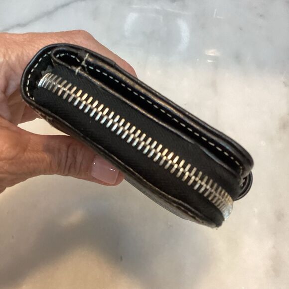 Dooney & Bourke Black Pebbled Leather Bifold Wallet - Picture 10 of 14